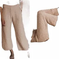 Hirigin Womens Autumn Winter Elastic High High Wide Leg Home Casuare Straight Straight Pants Loose Women's Capris W6QT＃