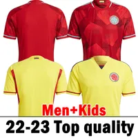 2022 Колумбия футбольные майки 22 23 23 Фалкао Джеймс Куадрадо футбольные рубашки Версия игрока Желтая Дома Red Away De Futbol Maillot S-2xl Men Kids Kits Униформа