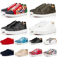 2022 Red Bottoms Shoes Designer Mens Women Low Cut Platform Sneakers Storlek 13 Leather Spikes Luxury Vintage Bottoms AAA Quality Casual Trainers