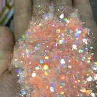 Ongles paillettes 50g / sac Holo Taille m￩lang￩e Art Chunky Holographic Sequins Glitters Power for Nails Decoration Manucure