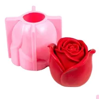 Candles Big Rose Flower Sile Soap Mold 3D Cake Plamt Handmade Fragrance Candle Fondant Decorating Tools Mod M071 Drop Delivery 2 Soif Dh8Dv