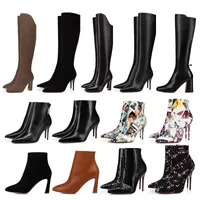 avec bottes de cheville Femmes Luxurys Designers Boots Boot Boot Talons minces 8 10 12 cm Points Point