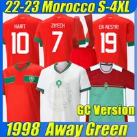 4XL 2022 모로코 축구 유니폼 22/23 모로코 대표팀 GC Hakimi Ziyech En-Nesyri Maillot de Footharit Saiss Idrissi Boufal Football Shirts Retro 1998 Maroc