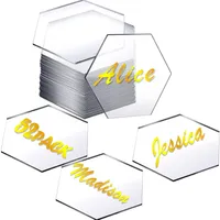 Greeting Cards Clear Acrylic Place Wedding Banquet Blank Hexagon Tile Seat Name Table Number for Birthday Party Decoration Sign 220919