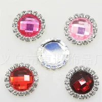 100pcs 23mm Flatback Acrylic Crystal Rhinestone Wedding Buttons Embellishments DIY Hair Accessories Decor 2254 Q2297Z
