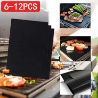 Tools 12PCS Non-stick BBQ Grill Mat 40 33cm Baking Cooking Grilling Sheet Heat Resistance Easily Cleaned Kitchen