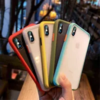 Cell Phone Cases Mint Hybrid Simple Matte Bumper Phone Case For Iphone X Xs Max Xr 7 8 6 6S Plus 11 12 13 Pro Max Cover Shockproof Silicone Case J220915