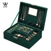 Caixas de jóias Wejebox espelhou os brincos de caixa de flanela de veludo R J220823