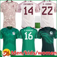 2022 2023 مكسيكو لكرة القدم جيرسي المنزل بعيدا 22 23 راؤول تشيتشاريتو لوزانو دوس سانتوس قميص كرة القدم Kids Kit Women Men يضع الزي الموحد للاعبين