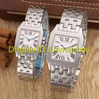 New luxury mens watches Roman numeral square couple battery quartz watches fashion style stainless steel sports womens wristwatch 208u