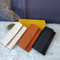Wallets Women Long Wallet Purse Cowhide Leather Banknote Clip Square Wallets Interior Zip Pocket Organ Pocket Card Slot 19cm High Quality S