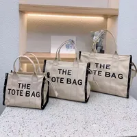 Totes Marc Tote Bag Women Casual Canvas Designer bags Single Shoulder Diagonal Trend Letter Leisure Fashion High Capacity Handbag
