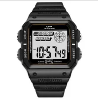 3ATM Rectangular Dial Shock Resistant Digital Watch PC-polycarbonate