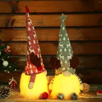 Christmas Decorations Faceless Gnome Home Party Supplies Dwarf Doll Antlers 1PC LED Lights Decoration Light Xmas Tree Hanging Ornament