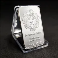 10 PCs Scottsdale Lion Head Coin Craft Stahl Kern Silber plattiert Bullion 1 Unze Barbot 50 x 28 mm Home Dekoration Geschenkkollektible Gedenkstab