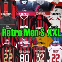 Retro Baggio Maldini Soccer Jerseys 93 94 95 96 97 06 07 09 10 Ac MiLaNS Classic Kit VAN BASTEN Pirlo Inzaghi Beckham Gullit Shevchenko short sleeve Vintage Shirt Top