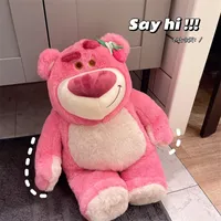 Disney Pink Bear Doll Strawberry Flavor Plush Toy Girls Birthday Valentine's Day Gift Doll