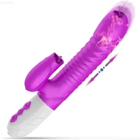 Sexspielzeugmassager Nieuwe Dubbele Tong ViBerende Dildo Teleskopische Roterende Vibratoren Voor Vrouw Anale Vaginale Clitoris Stimulator Erwachsener Spielzeug für Erwachsene