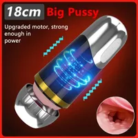 Наклейки Электрическая мужская мастубационная чашка сильная вибрация 18 см мастурбатор настоящий минет влагалище сосание секс -машины эротические секс -игрушки для мужчин