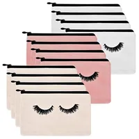 12 Pieces Eyelash Cosmetic Bags Makeup Bags Travel Pouches Toiletry Bag Cases with Zipper for Women Girls271L