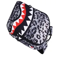 Designer-New trendy Leopard women lady backpack bags Shark teeth school backpack Polyester designer backpack with zipper pocket292Y