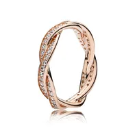 Fahmi 100% 925 sterling argento rosa intrecciata anello di pavimentazione rosa puzzle anello del cuore anelli di base in argento anelli d'argento amore eternal intrecciato pavello2365246i