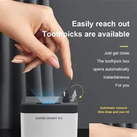 Toothpick Holders Electric Tootick Holder Portable Matic Sensor Tooticks Dispenser Tooth Pick Container Organizador Kitchen Acce Soif Dhpkh