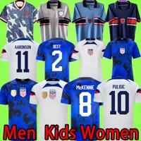 2022 USAS America Soccer Jerseys American 2023 Pulisic Aaronson 22 23 Camisa de futebol Copa do mundo Uniforme
