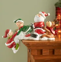 크리스마스 gnome 노인 레이크 사이드 겨울 북극곰 흑곰 도움말 손잡이 보모 수지 바탕 화 장식 장식