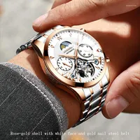 Relógios de punho Mechanical Automatic Mens Watches Top Aço inoxidável de aço masculino Homens de relógio à prova d'água RELOJ HOMBRE 2022