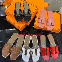 Top Quality luxuries designer Classics Women slipper Fashion Sandals Slides Summer Sexy real leather platform Flats Shoes Ladies Beach 248r