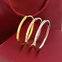 Luksusowy projektant biżuterii 4 mm cienkie srebrne bransoletki Banles for Women Men Titanium Stal Gold No Bracelets Bracelets Klasyczne miłośnicy Bra269c