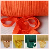 100yards roll 5 8 Spandex Ribbon Multirole Fold Over Elastic Ribbon Band For Sewing Ties Hair Accessories Waist Garment Accessory270D