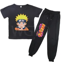 2019 cooler Naruto Print Kleinkind Kinder Baby Jungen Mädchen T-Shirt Tops Lange Hosenhosen Outfits Kleidungsstück Summer Kinderanzüge T2249y