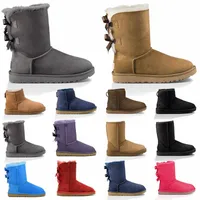 2022 Designer Women's Women Snow Boots Triple Black Chestnut Purple Pink Navy Grey Fashion Classic Ankle Short Boot Womens Ladies Girls Booties W 702a#