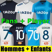 player version 21 22 Marseille Soccer jerseys Olympique milik maillot de foot om 2021 2022 Camiseta PAYET THAUVIN BENEDETTO MEN KIDS football shirt rainbow numbers
