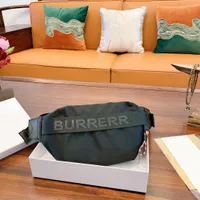 Cinturón de rayas vintage bolso de bum luxurys chequeo con el diseñador de nylon rojizo