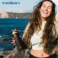 Water Bottles FEIJIAN LKG Thermos Double Wall Vacuum Flask With Magnetic Lid Outdoor Sport Water Bottle Stainless Steel Thermal Mug Leak Proof 220919
