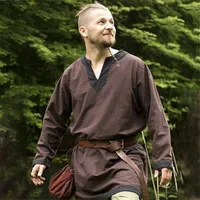 Мужские куртки мужская средневековая мужская мужская пиратская рубашка косплей Многоцветь с длинным рукавом с длинным рукавом.