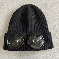 Hat Two GOGGLE Beanie Caps Men Women Autumn Winter Wool Knitted Glasses Cap Outdoor Sports Hats Couple Beanies313a