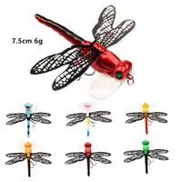 7.6cm 6g Dragonfly Hook Hard Baits & Lures 6# Blood Slot Hooks 6 Colors Mixed Plastic Fishing Gear F-32