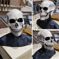 Halloween Decoration Party Masks Full Head Skull Face Shield Movable Mouth Skull Headgear Horror Mask Event Festive Decor 38jy E3