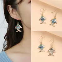 Stud -oorbellen 2 stks/set zee vissen kristallen sieraden boho schattige vorm mode dames geschenken kleding accessoires gholeslae