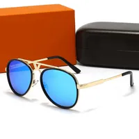 Mode runde Sonnenbrillen Brillen Sonnenbrillen Designer Marke Black Metal Rahmen dunkle 50 -mm -Glaslinsen für Herren Frauen besser braun