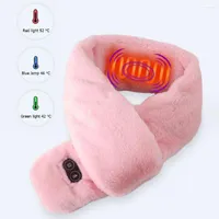 Berets Winter Heated Scarf USB Men And Women Shawl Foreign Trade Smart Heating Solid Color Vibration Massage