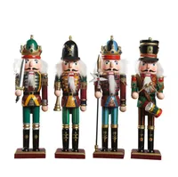 Kerstdecoraties 30 cm houten notenkraker poppen soldaten cijfers vintage handcraft poppenpop kerstcadeau poppen decoratieve ornamenten huizendecoratie sn4889