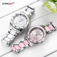 Longbo The Longbo The Nedical Top Fashion Ladies Mesh Belt Watch Wild Lady Creative Fashion Gift Gift Watch Watches Silver Women Watches248V