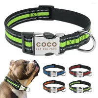 Dog Collars Personalized Collar Reflective Pet Nylon Tag Custom ID Name Engraved For Medium Large Dogs Perro S-L