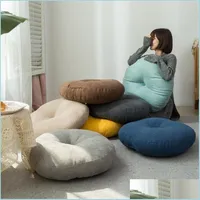 وسادة/وسادة زخرفية التأمل الياباني Futons Cushion Pearl Cotton S for El Tatami Linen Set Yoga Pillow Room Dro Soif dhj9q
