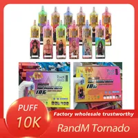 Оригинальный Randm Tornado 10000 Puffs Ondosable Vape Pen E Sigarette с перезаряжаемой батареей 1000 мАч батареи.